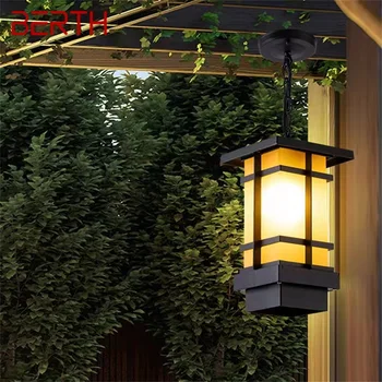 КЕЙ Класическа Окачена Лампа Открит Ретро Led Лампа Водоустойчив за Украса на Коридора на Къщата