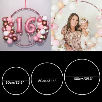 60/80/100 см Пръстен с кръгла въздушно топка, арка, поставка за балон, Поддържаща рамка, за да проверите за детската душа, украса за сватба, рожден Ден, партита