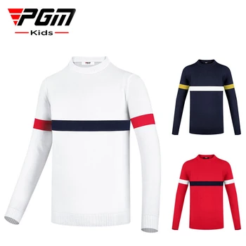 PGM Есенно-зимни дрехи за голф, пуловер за момчета с кръгло деколте от сгъсти мерсеризованной вълна, топло тениска с дълъг ръкав, аксесоари за голф