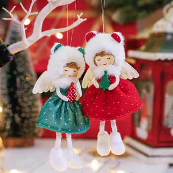Червено-Зелен Коледен Елф Кукла На Коледна Елха, Висящи Ангел Момиче Окачване Ноел Навидад Украса Натальный Коледен Декор Подаръци 2023