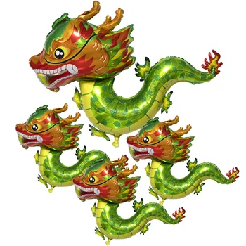 Китайската нова година на Дракона, на Балони от фолио, Фолио, Зелен Дракон, Фенер, на Късмет, на Фу, на Късмет, на празника на Пролетта, за да проверите за Щастлива Нова Година