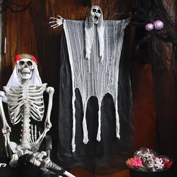 Подвесное украса Grim Reaper за Хелоуин, Ужасен Висящ скелет Grim Reaper За Хелоуин, Украсата на къщата с духове, Ужас