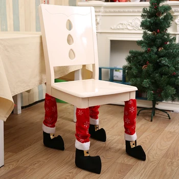 4шт Коледни Калъфи За Крака на Стола, на Тъканта, Мебели За Масата, терлици, Средства за Защита на Пода От Надраскване