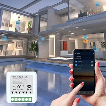 Умен дом Sasha WiFi Smart Switch с монитор хранене 16A Мини превключвател на Гласово управление за Homekit Siri Алекса Alice