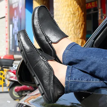 Мъжки Обувки, Мъжки Ежедневни Обувки От Естествена Кожа Модни Лоферы за Обувки за Мъже На равна подметка Тенис Masculino Zapatos Para Hombres Sapatos Masculinos