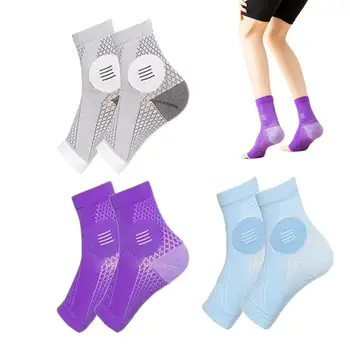 Чорапи за невропатия, 3 чифта компрессионных чорапи без пръсти, дишащи и удобни чорапи за глезените, релефни спортни чорапи за свода на стъпалото и петата