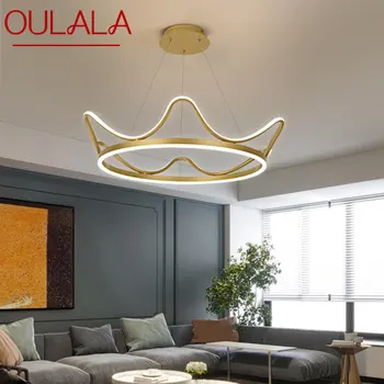 Окачен лампа OULALA Nordic, модерни златни креативни led осветителни тела, Crown за дома, всекидневна, спални, интериор, полилеи