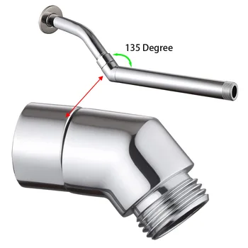 G1 / 2 Коляно за подвижен душ, с най-спрей Хром ъгъл на вътрешни и външни резби 135 ° Адаптер за разбрызгивающей накрайник за душ Конектор за свързване на накрайник за душ
