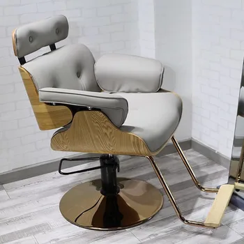 Коса стол за коса Lie Плосък Фризьорски салон Lifting Luxury Salon Разкрасяване на Специална ротация Кожа на стола от орехово дърво Разпродажба на производителя