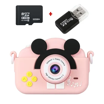 Детска камера, Мишка с резолюция от 20 милиона HD, двухобъективная камера с удължено снимките за деца, подарък за рожден ден