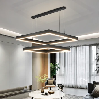 Нова модерна таванна полилей, кратки окачен лампа за дневна, квадратни скандинавските осветителни тела, led таван осветление за всекидневната