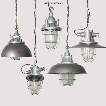 Окачен лампа в американския ретро стил, полилей в стил LOFT, креативна iron led бар-часова, декоративен окачен лампа