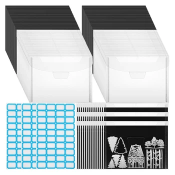 100 Прозрачни Опаковки За Съхранение на Печати И Штамповок, 100 Пластмасови Пликове За Съхранение на Албуми с Магнитна дъска с дебелина 0,3 Мм За Лесно използване на Картички