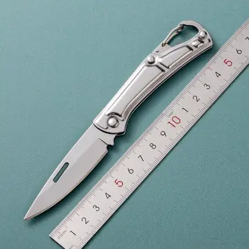 Малък нож с фиксирано острие В обвивка Kydex, многофункционален Лек остър джобен нож за самозащита в сражение, мини-нож за врата