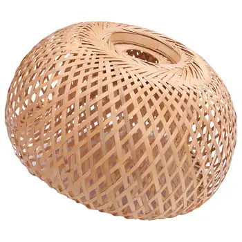 Бамбук сплетен ротанговый лампион от ръчно изработени Двуслойни Бамбук куполна лампа Азиатски Селски Японски дизайн на лампа