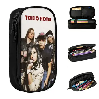 Модерен молив случай Tokio Hotel Band, Пеналы, Държач за Писалка за Момичета И Момчета, Големи Чанти За Съхранение, Училищен Подарък За Студенти, Канцеларски материали
