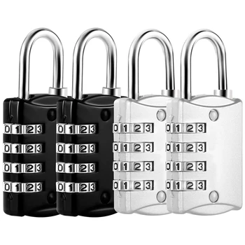 Секретни брави JABS, 4-цифрен заключване с метален кодово заключване, защитен от атмосферни влияния, Заключване за куфара, Брава за шкафчета, фитнес зала
