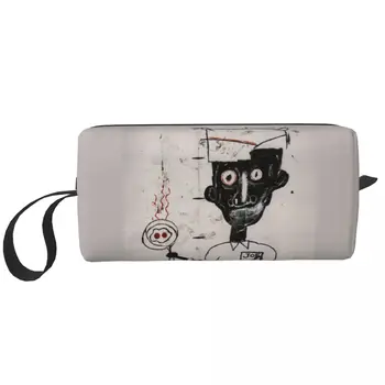 Пътна чанта за очите и яйца, преносим чанта за тоалетни принадлежности Jean Michel Basquiats, органайзер за козметика, женски, определени за съхранение на козметика, чанта за козметика