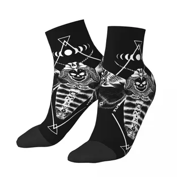 Мъжки чорапи до глезена с черепа, готик субкултурата на 1980-те години, рок, романтика, уличен стил унисекс, забавен подарък, с нисък чучур с принтом