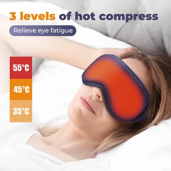 Електрическа парна маска за очи, инструмент за масаж на очите, горещ компрес, Интелигентен режим сън, Нагревающий Масажор за очи, релаксиращи, снимающий болка, спалня